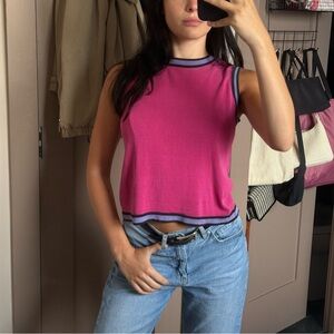 Pink Purple 80s Sleeveless Top